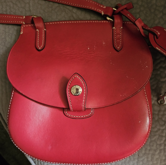 Red Dooney & Bourke Alto Collection Crossbody Bag Saddle bag Vintage - Picture 3 of 7